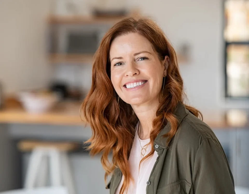 Woman with a natural confident smile representing World Smile Day and smile makeover services at Higher Ground Dentistry Upland CA